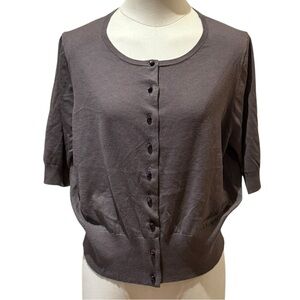 NWT Boden Fifties Silk Blend Cardigan Sweater In Gray Size 14